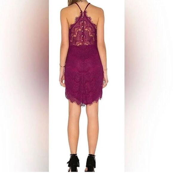 NWT Free People Dahlia Purple Floral Lace Dress Womens Large intimately - Picture 2 of 13